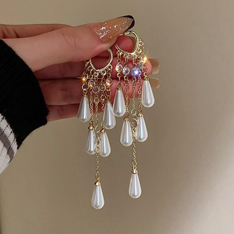 2025 Retro Blume Perle Quaste Ohrringe - Elegante Damen Luxus Hängeohrringe