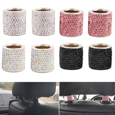 2Pcs Universal Crystal Headrest Ring-Collar Decor-Charms Diamond-Bling Car Interior Decoration Accessories