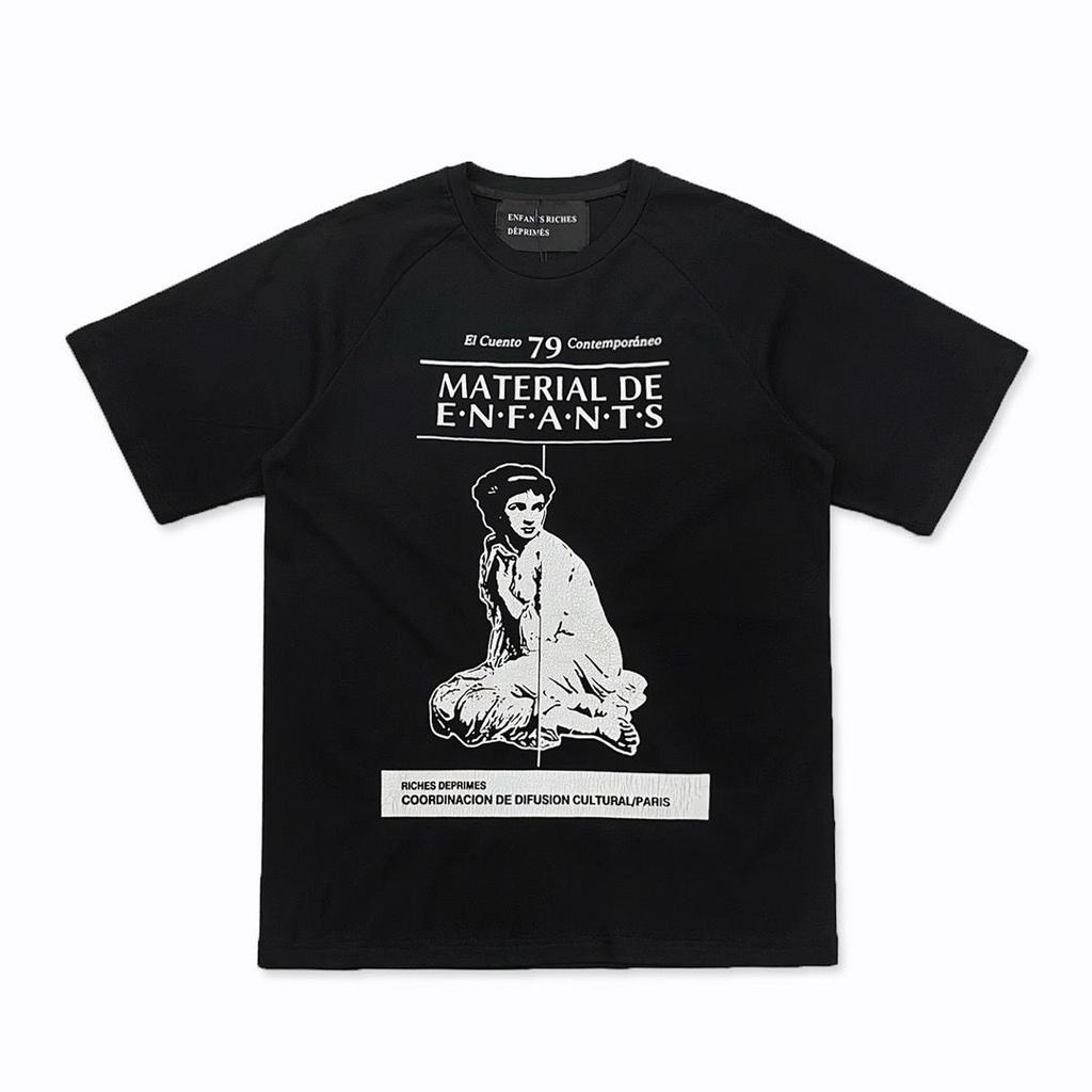 ERD Melancholie Trendmarke Zweite Generation Porträt High Street Druck Locker Herren T-Shirt Retro Rundhals Kurzarm