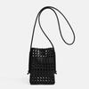 A Niche Woven Mobile Phone Bag with A Hollow Design, Featuring Fashionable and Casual Beach-style Cross-body Style. Casually