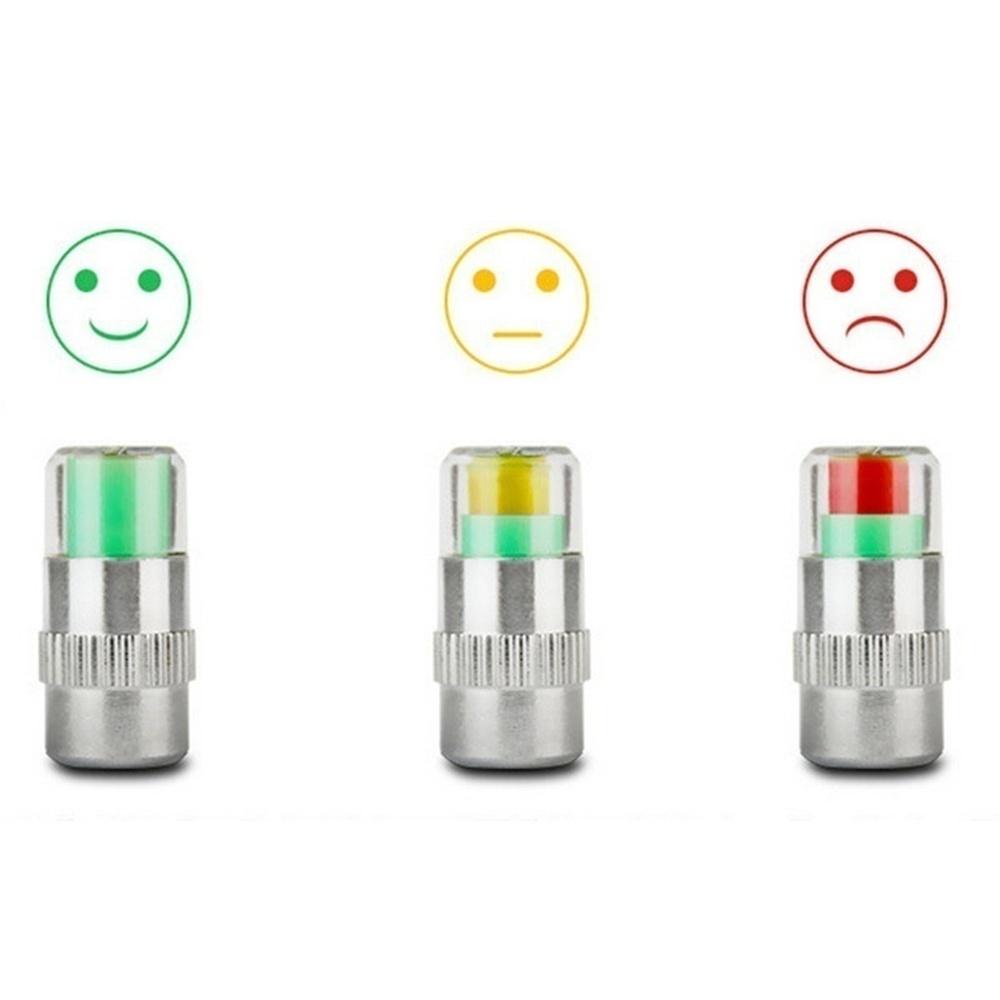 4 stuks 1 set Auto Bandenventieldop Bandenspanningsmeter Bandenspanningsmeter Bandenspanningsbewaking Waarschuwingsdop