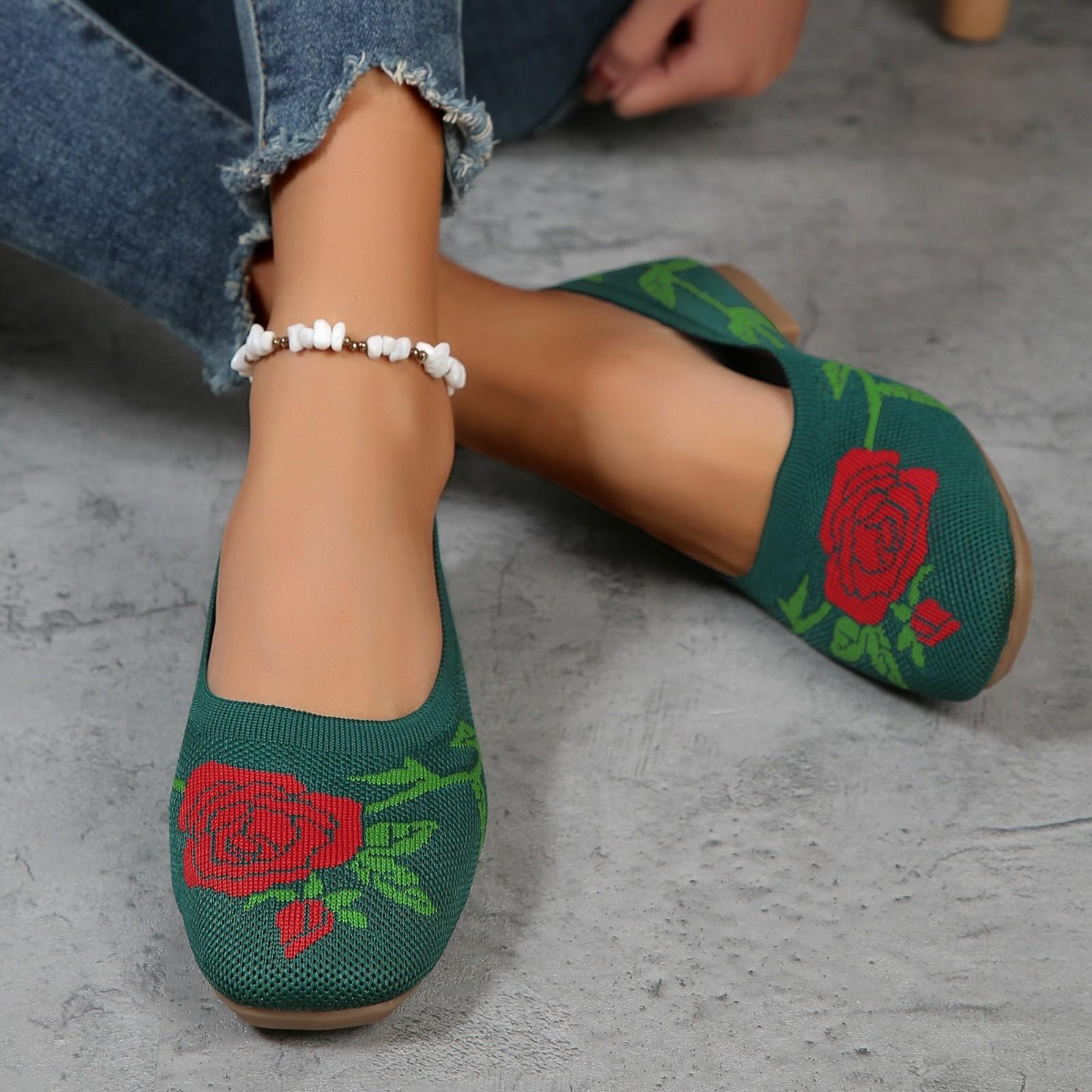 Large Size Square Toe Flat Lazy Shoes Women s Breathable Flat Heel Shallow Mouth Work Shoes 39