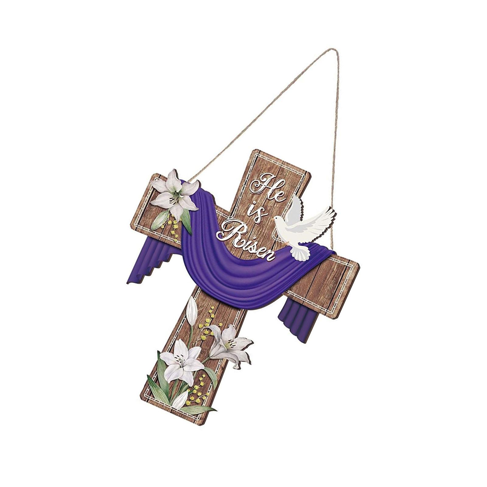 

Пасхальные деревянные подвесные кресты с лилиями, цветочные узоры для религиозных декоров и стен крыльца входной двери фермерских домов