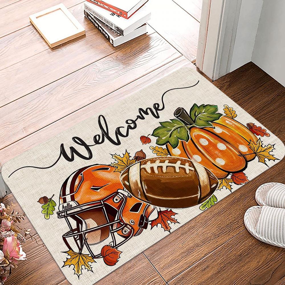 Halloween Themed Welcome Doormat Non-Slip Bedroom Kitchen Bathroom Entracne Rugs Living Room Washable Carpet