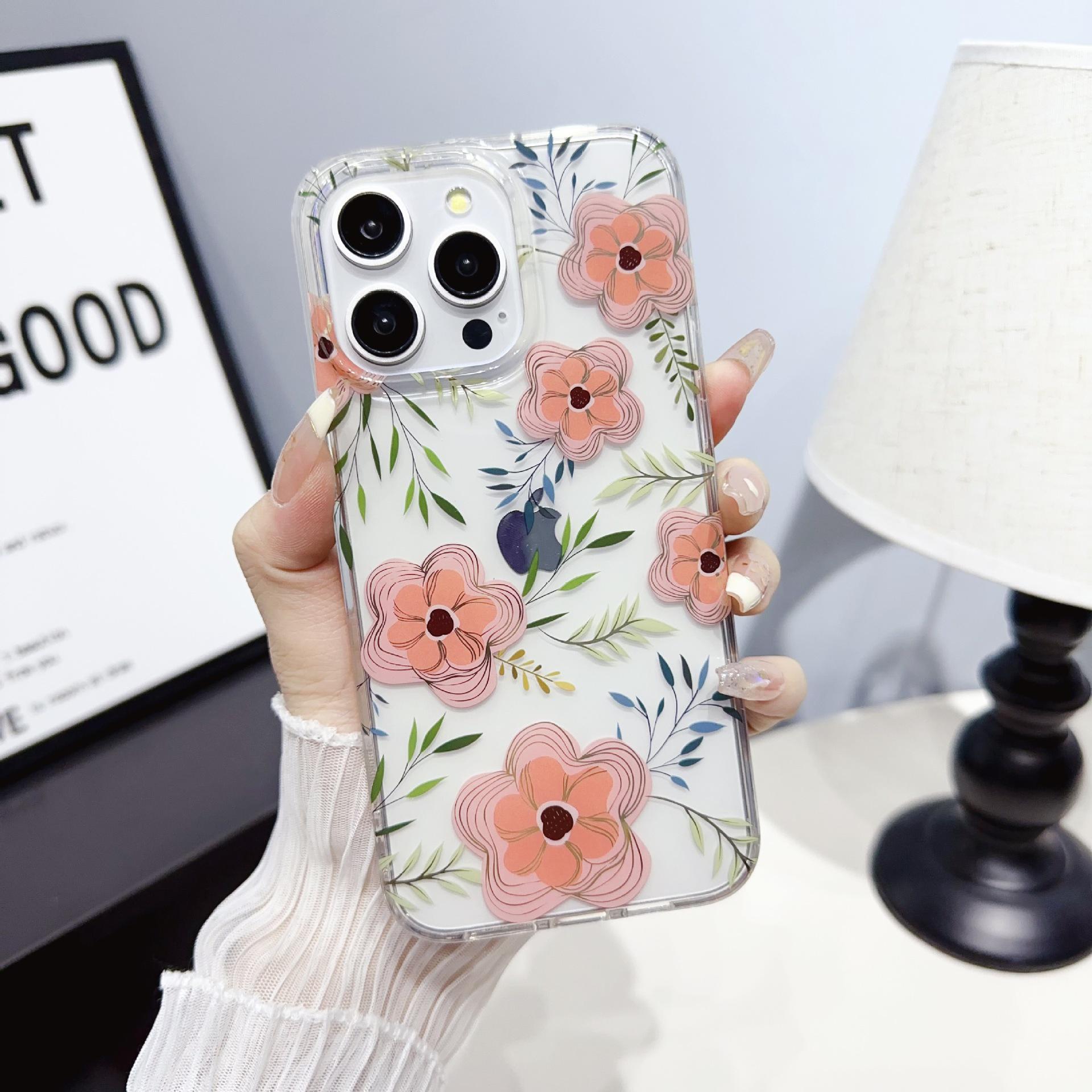 

Anti-Fall Transparent Flower Case for iPhone 17 Pro iPhone 13 Pro Max