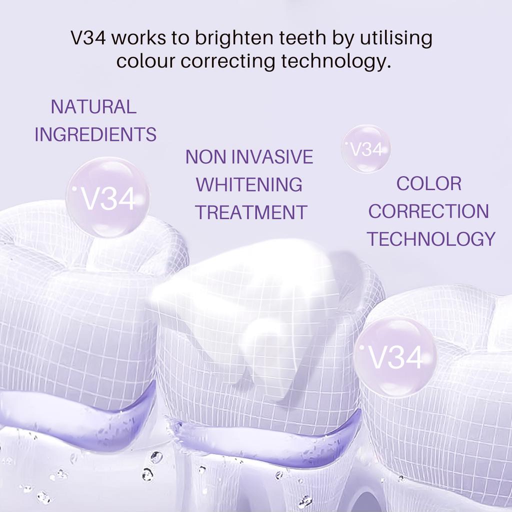 V34 Teeth Whitening Mousse – Stain Remover & Breath Freshener