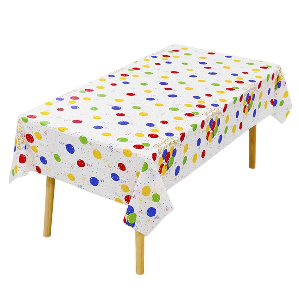 Disposable PEVA Cartoon Balloon Tablecloth - Oil-Proof, Thickened for Birthdays & Kindergarten Parties