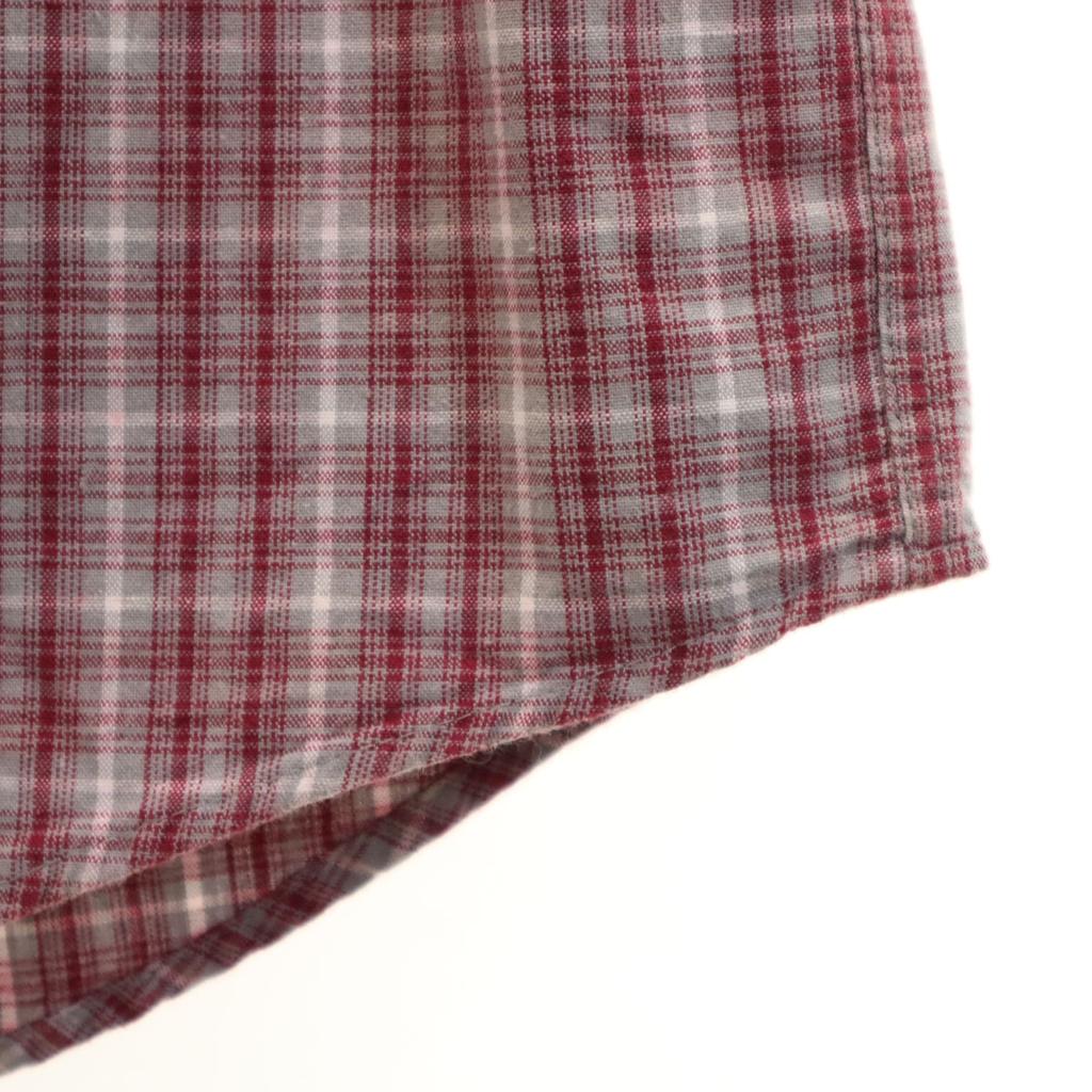 DAVID TAYLOR Check Pattern Short sleeve Button down shirt XL Red series Men's Used