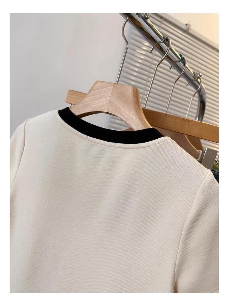 Plus Size Women's Stylish Square Neck Short Sleeve Summer T-shirt - Pure Cotton, Slimming, Up to 200 Jin.