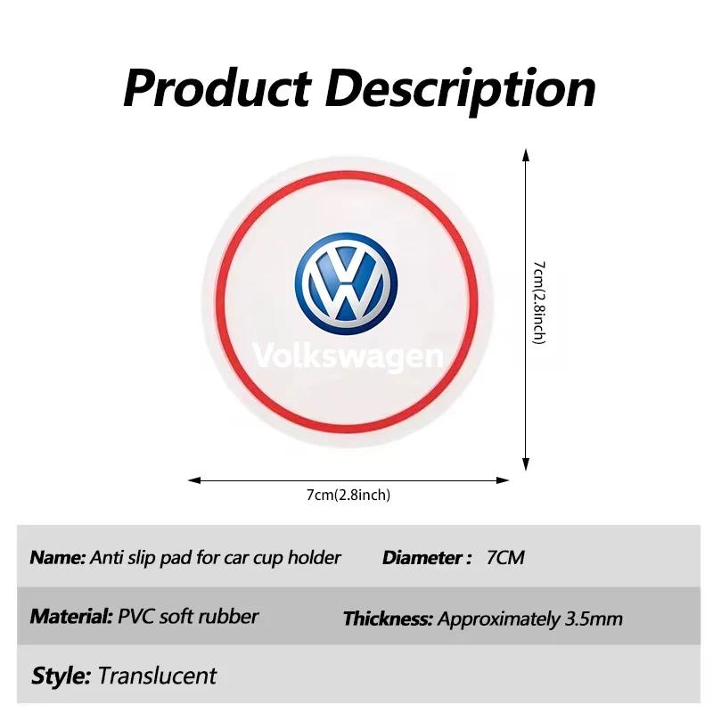 Hijk1 ·Car Internal Accessories Coaster Water Cup Bottle Holder Anti-slip Pad Mat Waterproof For VW Golf GTI Tiguan Jetta Passat Polo