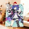 Kawaii P-Prune Genshin Impact Decke Weiche Überwurfdecke für Zuhause Schlafzimmer Bett Sofa Picknick Reise Büro Ruhe Abdeckung Decke Geschenk