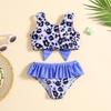 Leopard Print Butterfly Swimsuit Set for Girls