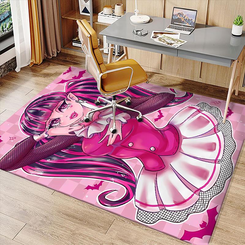 Monster High1 Printed Absorbent Washable Carpet, Non-Slip Bathroom Mats, Kitchen Rugs, Yoga Mat,Living Room Entrance, Camping Picnic Rugs