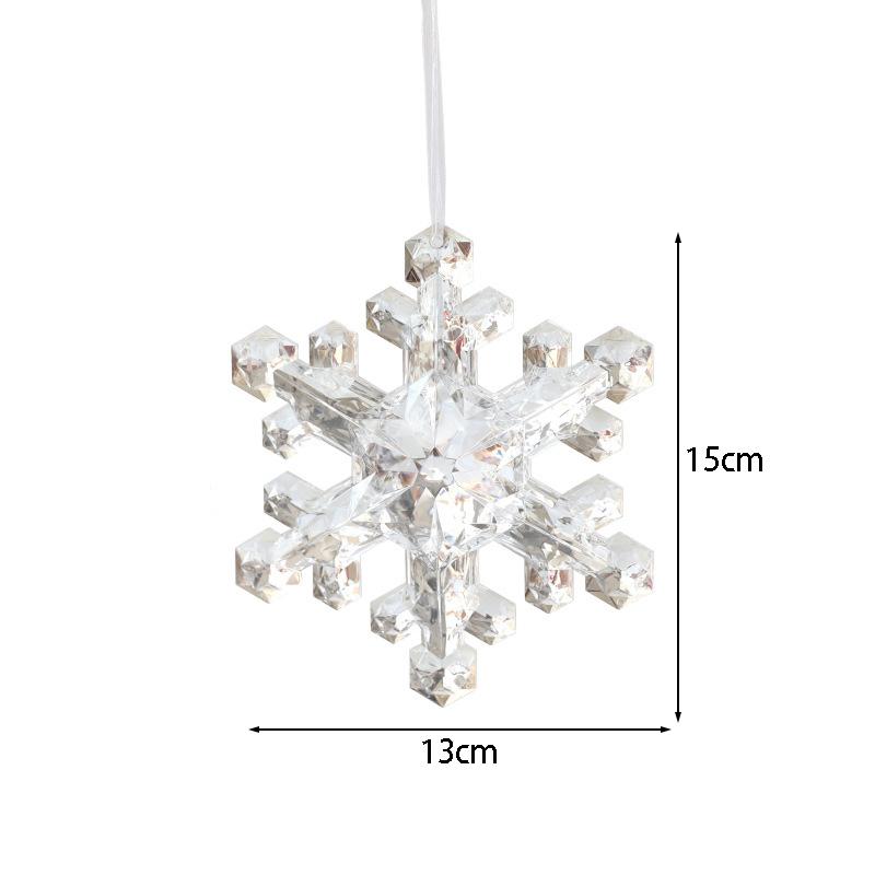 Translucent Snowflake Pendant Plastic Snowflake Shape Charm Christmas Tree Ornament Christmas New Year Atmosphere Decoration