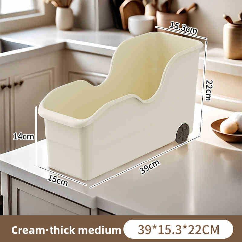 Kitchen Storage Box with Wheels, Storage Basket, Extended Cabinet Storage Box for Kitchen Seasonings and Sundries, Kitchenware Storage Box
