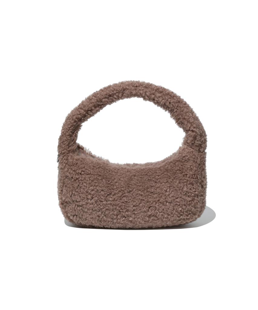 Covernat Woman Clover Heart Fluffy Hobo Bag Brown