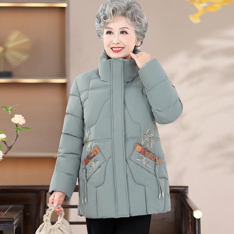 Women's Middle-aged and Elderly Fashion Cotton-padded Jacket, Thick Warm Cotton-padded Jacket and Mother's Winter Clothes.