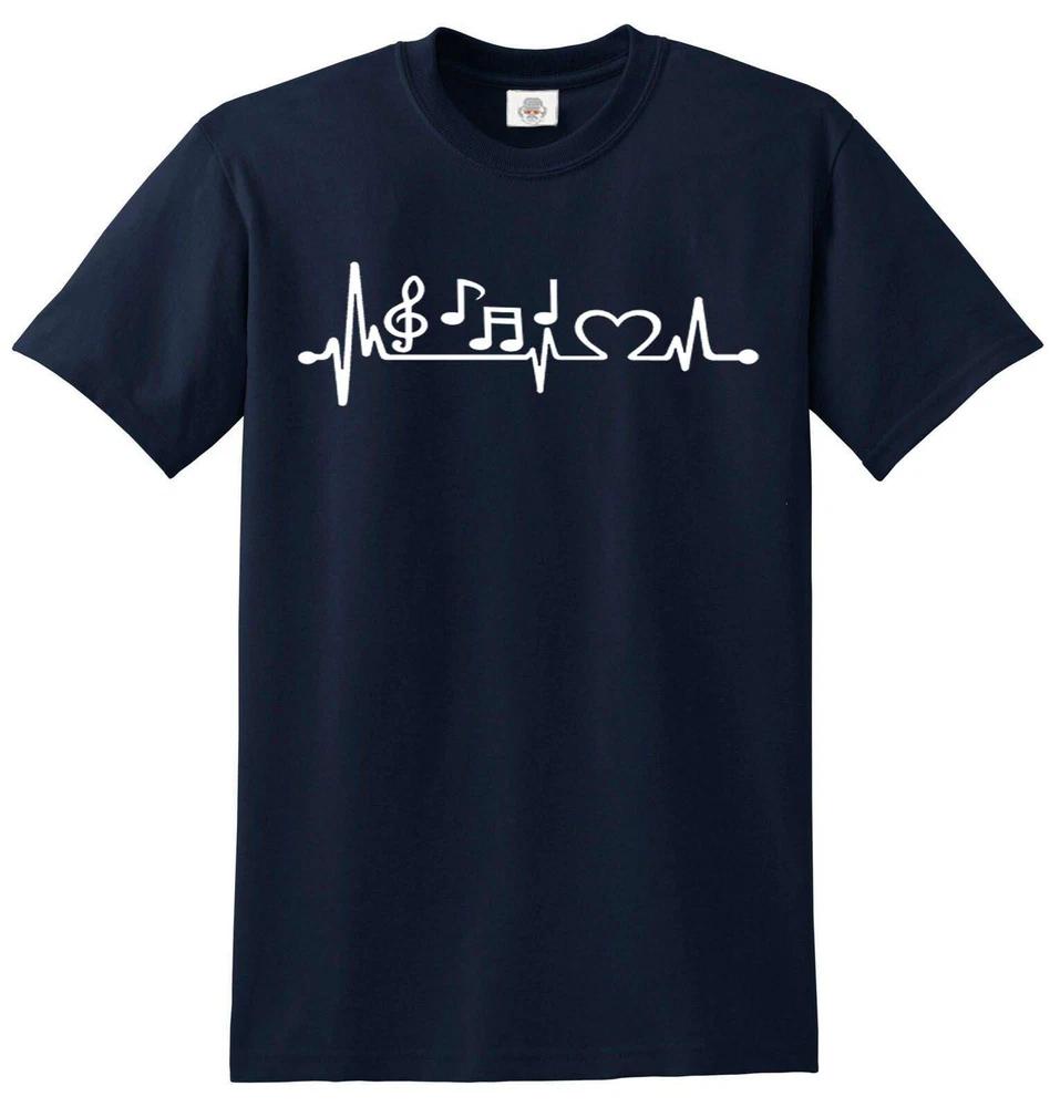 Music heartbeat tshirt ecg musician band grunge metal rock singer ekg wave line 2XL