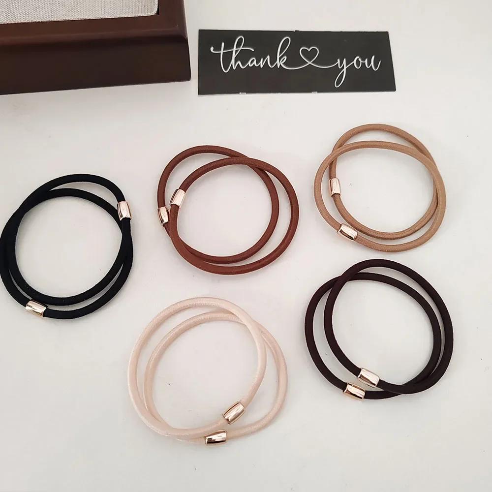 

10 шт. Европейские и американские эластичные резинки для волос цвета хаки для женщин, девочек, резинки для волос, веревка для корейских аксессуаров для волос