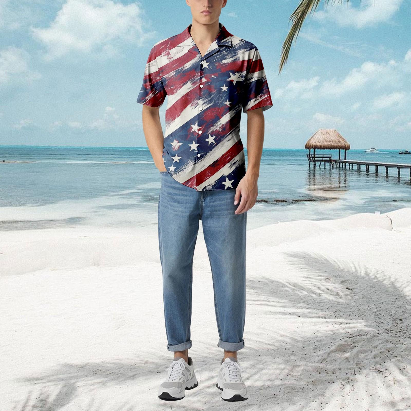 

Мужская повседневная свободная рубашка с короткими рукавами, модная рубашка с принтом, топ XL