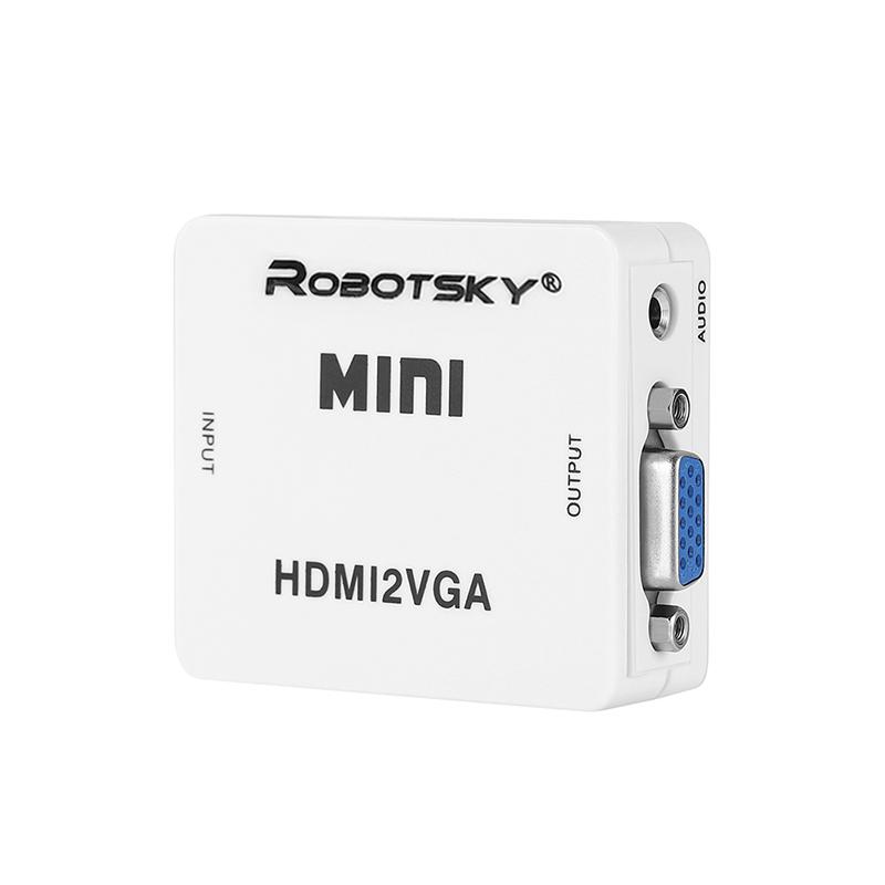 HDMI To VGA Converter HD 1080p 60Hz HD TV Projector with HDMI2VGA Audio