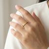 Trendy Chevron Herringbone Ring for Women Men, 18K Gold Plated Stainless Steel Stackable Band, Waterproof Tarnish Free