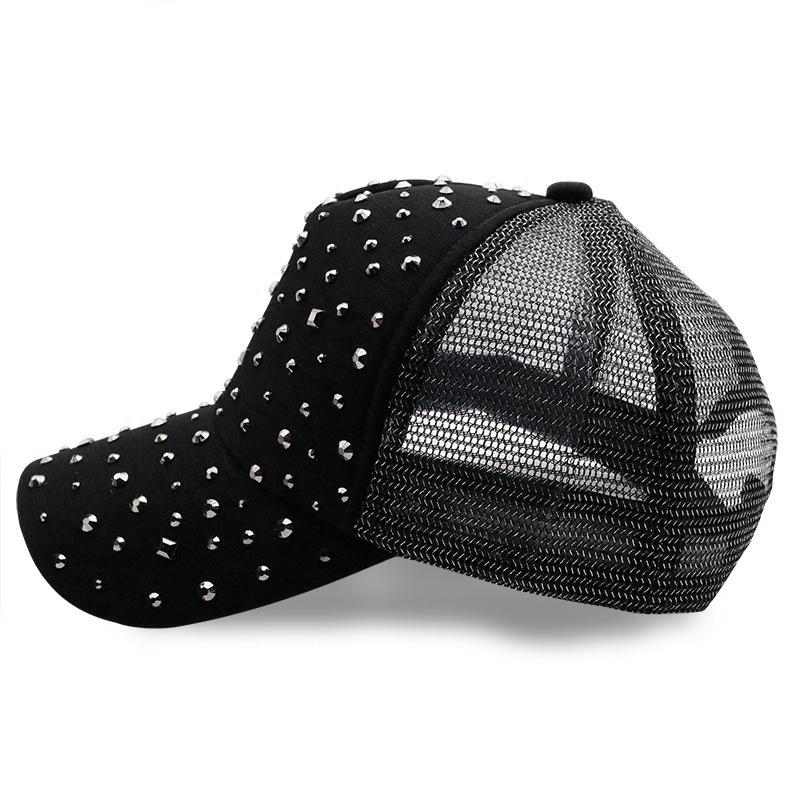 Rhinestone Adjustable Baseball Cap Trucker Cap Men Breathable Mesh Korean Version Summer Snapback Dad Hat
