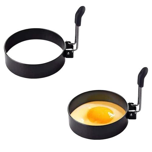 

DFsucces Сковорода для жарки яиц, Набор из 2 штук, Яичница из нержавеющей стали, Сковорода для яиц с антипригарным покрытием и ручкой, Простая в использовании, Инструмент для приготовления пищи для домашней кухни