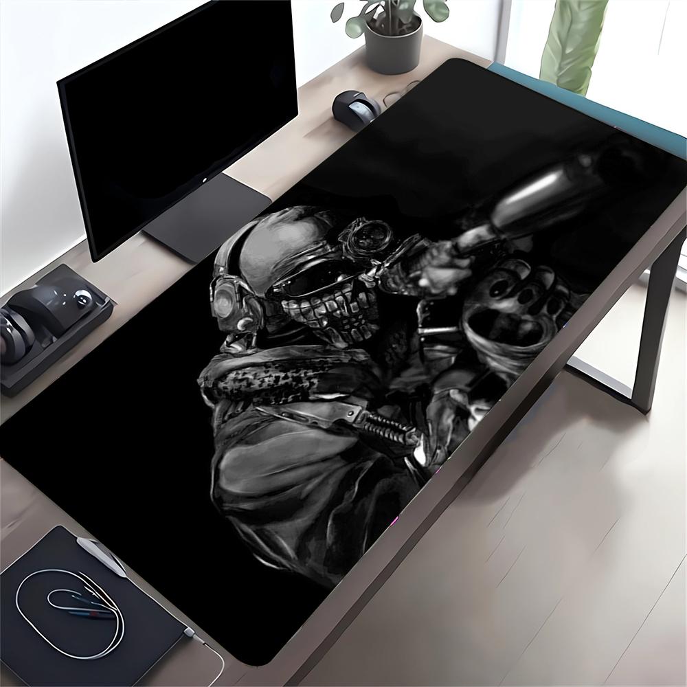Cyberpunk Soldier Portrait Large Gaming Mouse Pad Nonslip Rubber Base Waterproof Desk Mat For Office Pc Laptop
