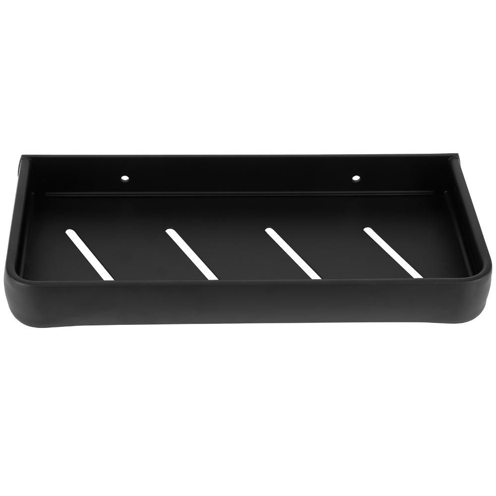 Rustproof Bathroom Shelf Black Shower Shelf Sturdy Bathroom Organizer Space Saving