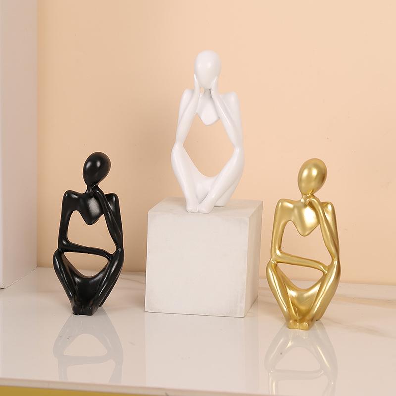 Set of 3 Modern Minimalist Miniature Ornaments for Home and Study Decor