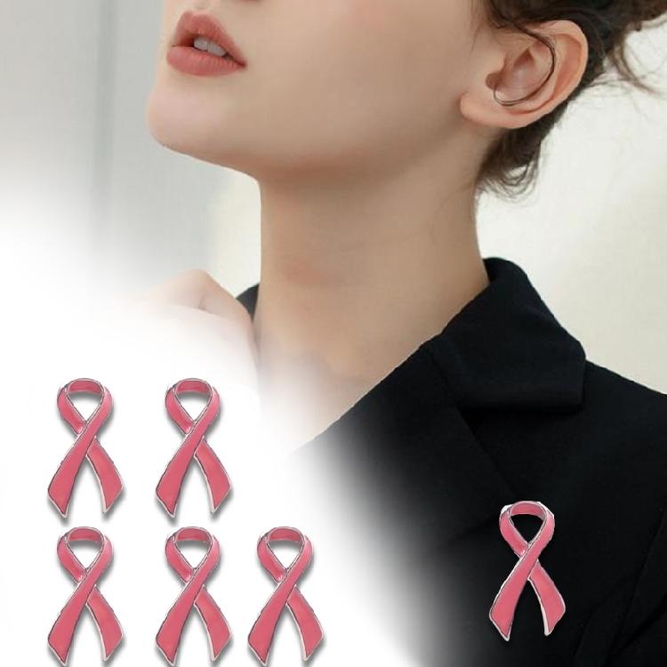 10 Pcs Pink Ribbon Charity Brooches Hope Pins Jewellery Pins Pink Ribbon Pins For Diseases Prevention Initiatives
