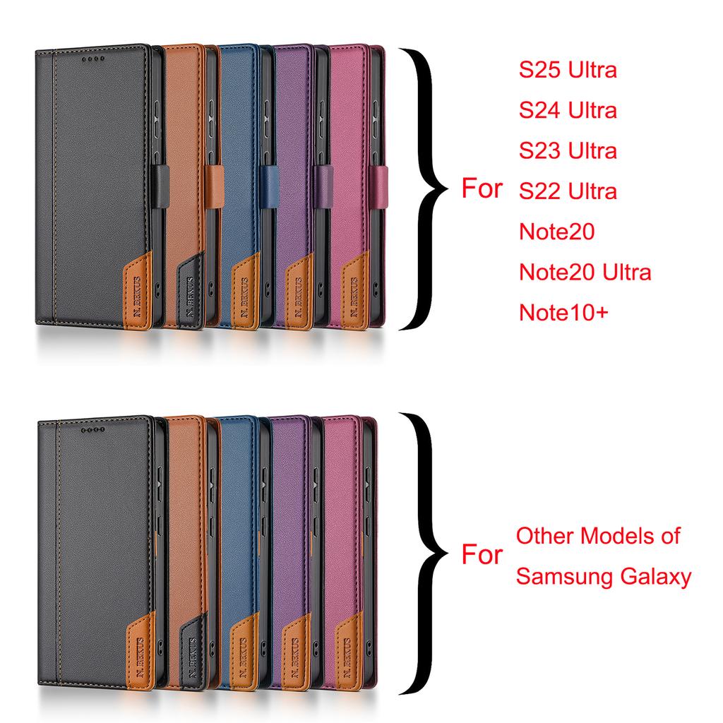 Kožené pouzdro s odklápěcím krytem pro Samsung Galaxy S25 S24 Plus S23 S22 S21 S20 Ultra FE S25Edge S10 S9 Magnetická peněženka Kapsa na karty Kryt