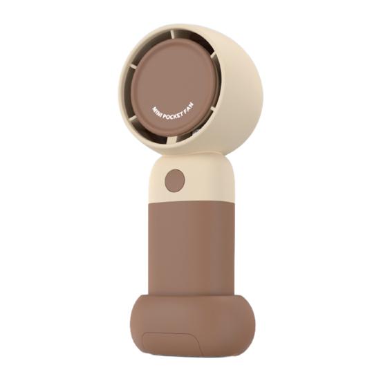 

Маленький ручной вентилятор, тихий, 3 скорости, регулируемый, перезаряжаемый от USB, летний охлаждающий, портативный, для путешествий, мини, персональный, с держателем для телефона коричневый