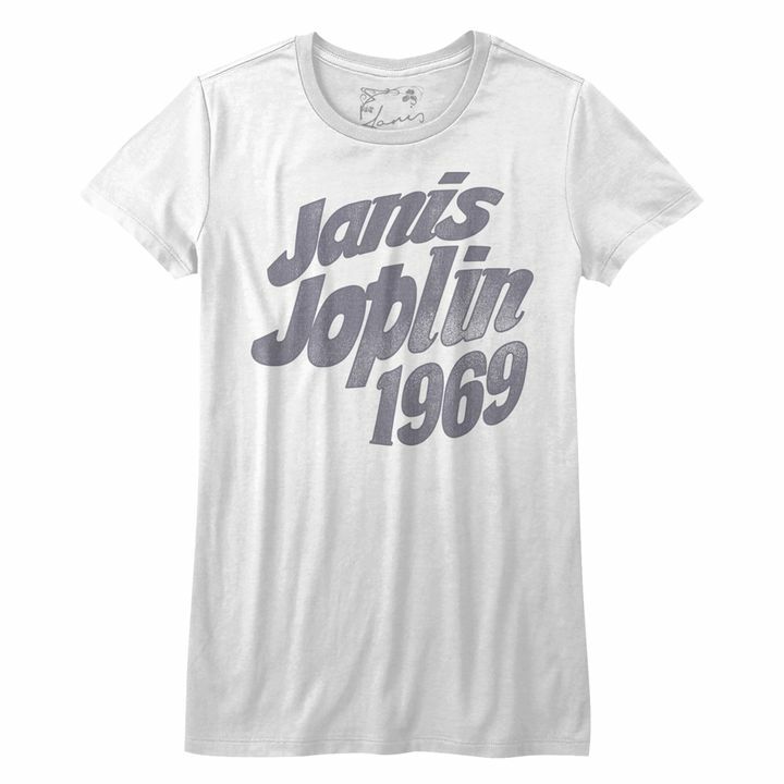 Janis Joplin JJ67 White Junior Women's T-Shirt