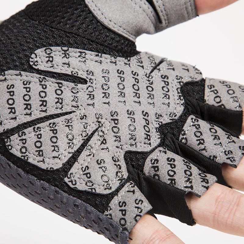 Men Women Gym Fitness Lift Weights Protect Wear Resistant Mitten Half Finger Outdoor Sport Letter Cycling Non Slip Glove
