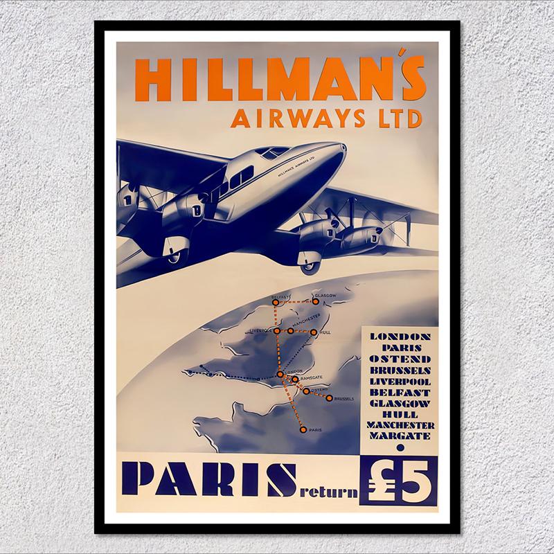 Retro Airways Flights Poster Vintage Aviation Wall Art Print Flying Machines Canvas Painting Pictures for Home Decoration