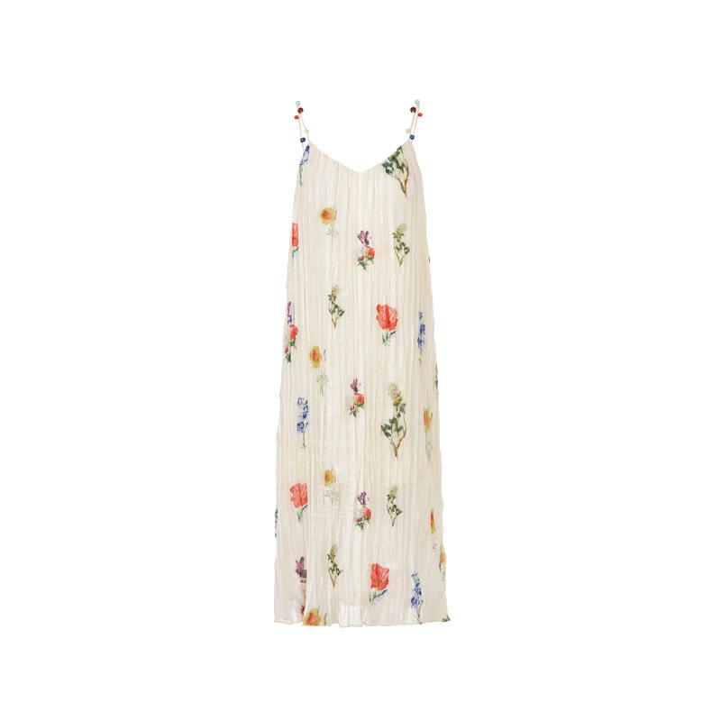 

Langzi Pleated Printed Camisole Midi Dress XL