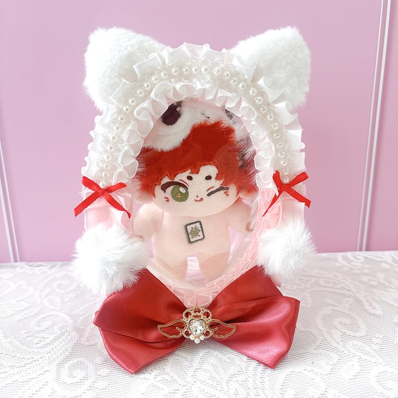 Cat-eared decorated plush pouch, ita bag, clear bag, clear mini pouch, bag, pouch, fan goods, fan bag, mini bag, handbag, gift, present, spring,