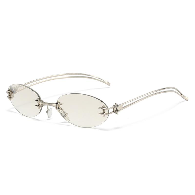 Fashionable New Sunglasses, Retro Y2K Millennium Hot Girl Frameless Gold Wire Ins Sunglasses