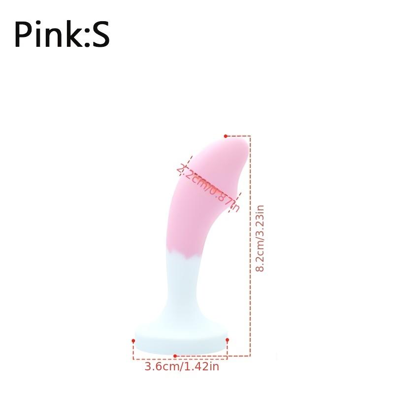 Silicone Jeweled Butt Plug - Pink Crystal Diamond Anal Plug, Soft Flexible Sex Toy for Women Men, Beginner Anal Training