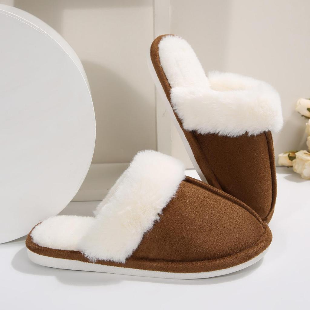 2025 Autumn/Winter Furry Plush Home Slippers - European & American Style