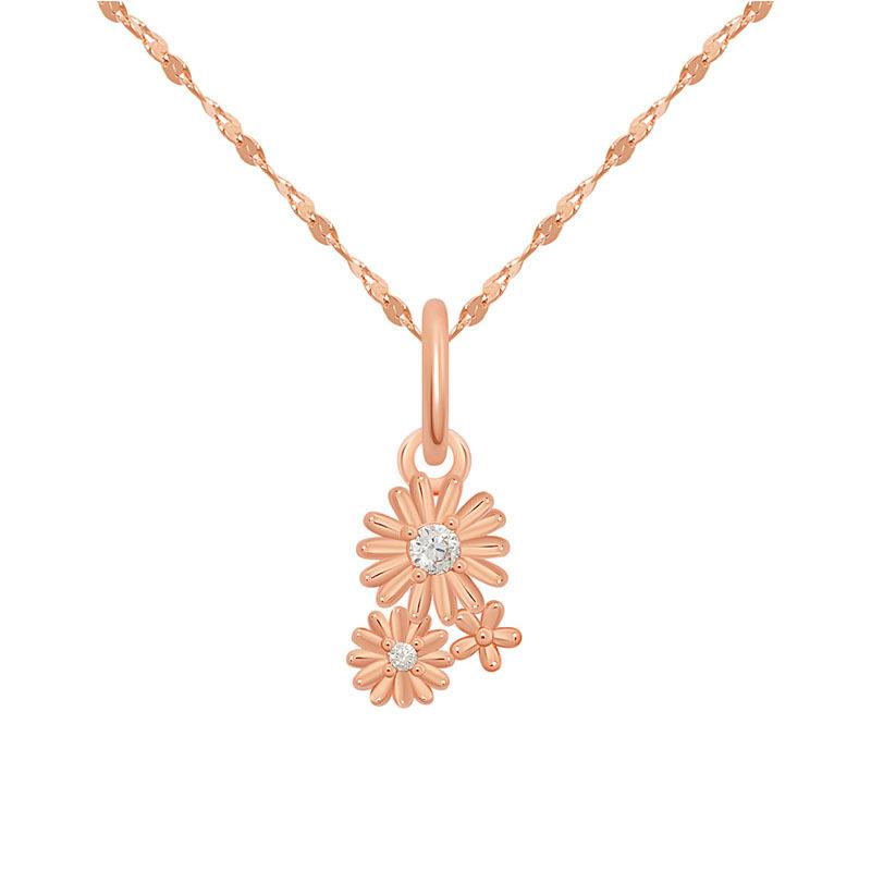 Schenken Sie Ihrer Mutter eine Nelkenkette mit Diamanten, eine schlichte, japanische und koreanische Halskette mit kleinen Gänseblümchen.