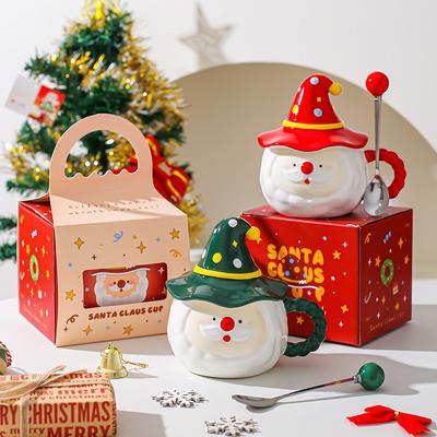 Keramický hrnek ve tvaru Santa Clause, hrnek na vodu pro přátele a přítelkyni, vánoční dárek, hrnek na kávu