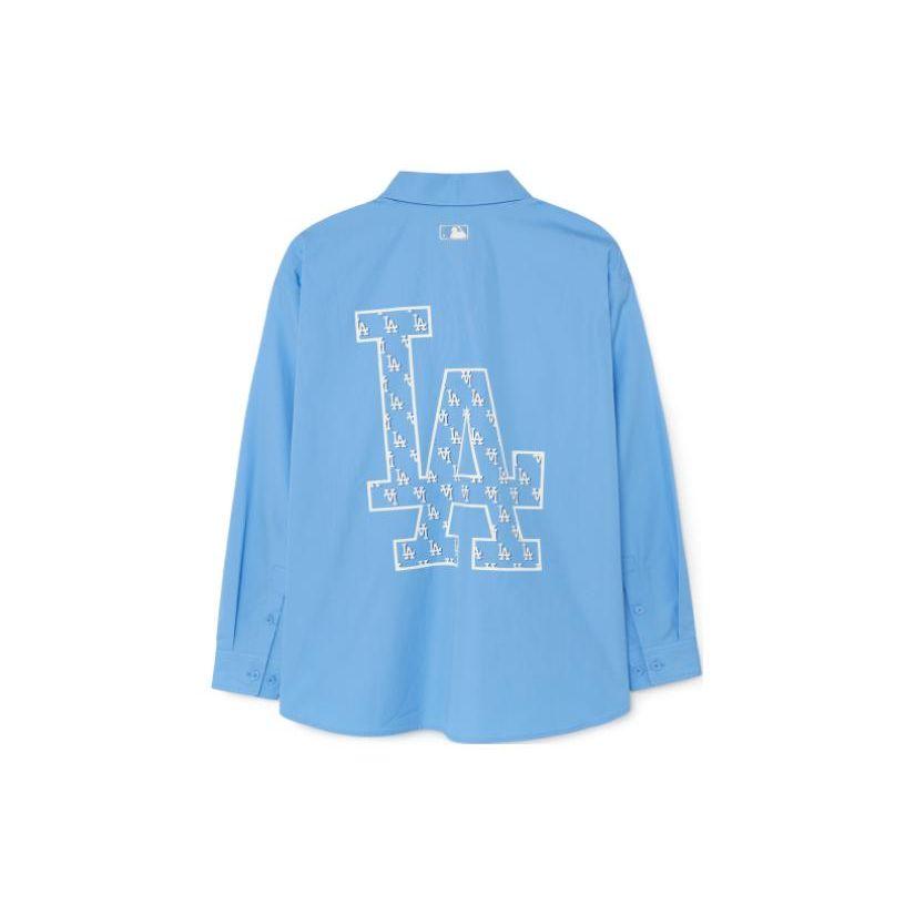 MLB Los Angeles Dodgers Klassisches Baumwoll-Logo-Print-Polohemd Unisex-Hemden Blau 3AWSM0131-07SBS M gray