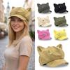 Cute Cat Ears Women's Beret Anime Japanese Style Newsboy Cap Cat Paw Pattern Sweet Baseball Cap Everyday Outfits