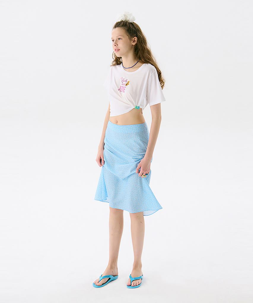Jun Jun Space Midi Flare Skirt_Light Blue