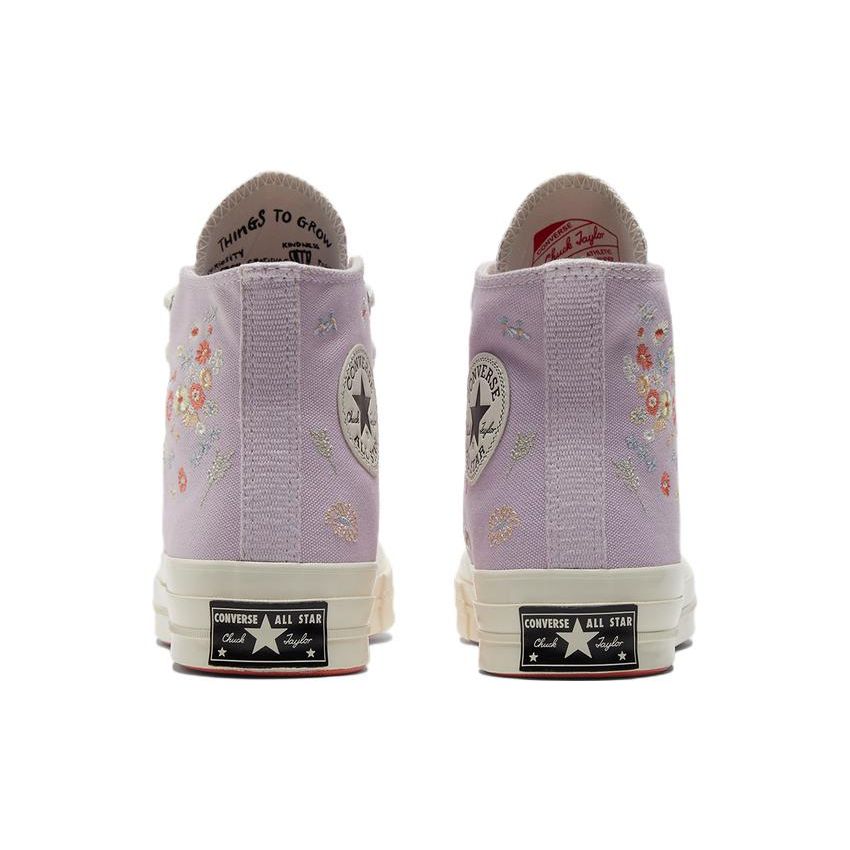 Converse Chuck 70 High Embroidered Floral Print - Pale Amethyst Women Sneakers Purple Multi Egret A01584C