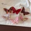 Haltbarer Haarclip Seitenpony-Clip, Dreidimensionaler Schmetterling Dekor Haarnadel, Acetat Transparenter Glanz Krallenplatte Zubehör für Sicheres Pony