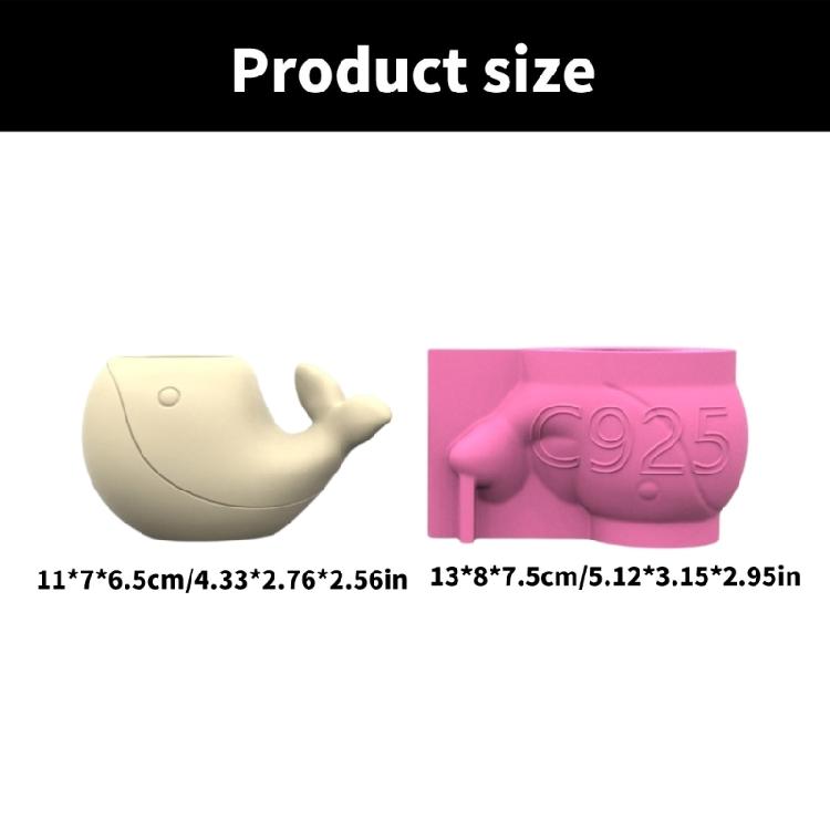 Succulent Pots Silicone Mold Whale Shape Flexible Silicone Planter Moulds Flower Vase Molds Suitable for Home and Office